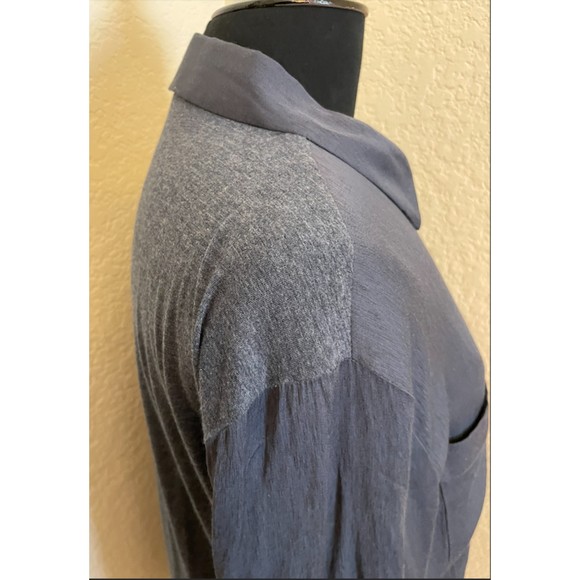 LOFT Mixed Media Long Sleeve Button Up Shirt - Sz L - Picture 6 of 9